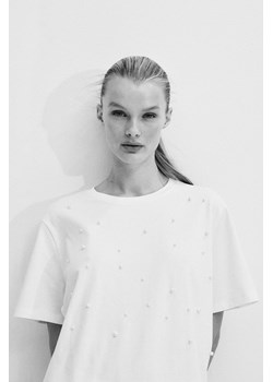H & M - T-shirt z ozdobami - Biały ze sklepu H&M w kategorii Bluzki damskie - zdjęcie 173735328