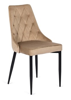 Beżowe eleganckie pikowane krzesło - Radja ze sklepu Edinos.pl w kategorii Krzesła - zdjęcie 173736336