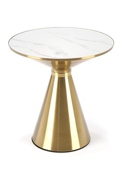 Złoto-biały stolik kawowy w stylu glamour - Palero ze sklepu Edinos.pl w kategorii Stoliki kawowe - zdjęcie 173736367