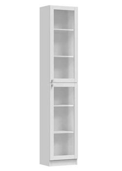 Biała wąska witryna ze szklanymi podwójnymi drzwiami - Clarity 8X ze sklepu Edinos.pl w kategorii Regały i witryny - zdjęcie 173736375