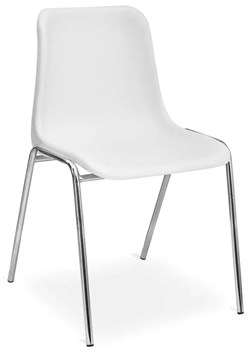Białe chromowane krzesło konferencyjne - Hisco 4X ze sklepu Edinos.pl w kategorii Krzesła - zdjęcie 173736388