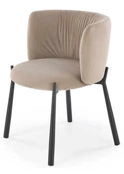 Beżowe tapicerowane krzesło - Kamaro ze sklepu Edinos.pl w kategorii Krzesła - zdjęcie 173736499