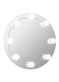 Wiszące srebrne lustro z oświetleniem LED 70cm Z9-M02 ze sklepu Edinos.pl w kategorii Lustra - zdjęcie 173736519