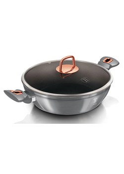 Niski srebrny garnek z granitową powłoką 3,8L - Alexit 12X ze sklepu Edinos.pl w kategorii Garnki - zdjęcie 173736615