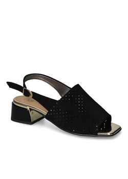 Sandały For-But GG Czarne zamsz ze sklepu Arturo-obuwie w kategorii Sandały damskie - zdjęcie 173737417