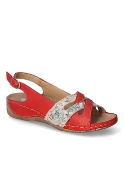 Sandały Helios 134 Czerwone lico ze sklepu Arturo-obuwie w kategorii Sandały damskie - zdjęcie 173737477