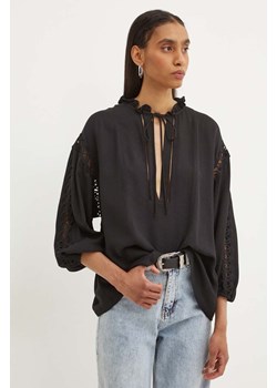 IRO bluzka damska kolor czarny gładka ze sklepu ANSWEAR.com w kategorii Bluzki damskie - zdjęcie 173738126