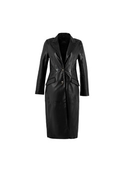 Klasyczny damski płaszcz skórzany czarny ze sklepu WITTCHEN w kategorii Płaszcze damskie - zdjęcie 173738196