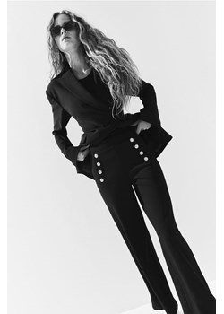 H & M - Spodnie z guzikami z przodu - Czarny ze sklepu H&M w kategorii Spodnie damskie - zdjęcie 173739328
