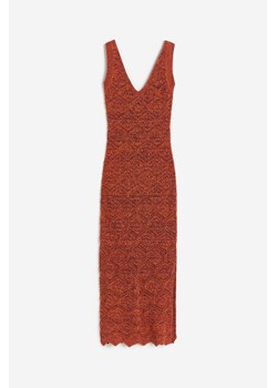 H & M - Sukienka z ażurowej dzianiny - Pomarańczowy ze sklepu H&M w kategorii Sukienki - zdjęcie 173739335