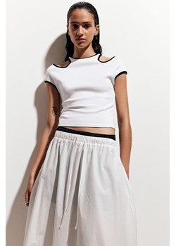 H & M - Krótki top z wycięciami - Biały ze sklepu H&M w kategorii Bluzki damskie - zdjęcie 173739395