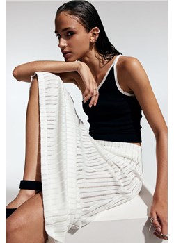 H & M - Dzianinowa spódnica w ażurowy wzór - Biały ze sklepu H&M w kategorii Spódnice - zdjęcie 173739407