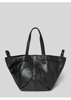 Torebka ze skóry naturalnej z detalami z logo model ‘Elvira’ ze sklepu Peek&Cloppenburg  w kategorii Torby Shopper bag - zdjęcie 173739435