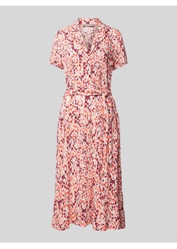 Długa sukienka z wiskozy z materiałowym paskiem ze sklepu Peek&Cloppenburg  w kategorii Sukienki - zdjęcie 173739479