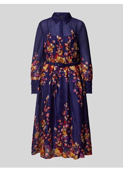 Sukienka lniana z wykładanym kołnierzem ze sklepu Peek&Cloppenburg  w kategorii Sukienki - zdjęcie 173739618