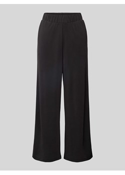 Spodnie materiałowe z szeroką nogawką i elastycznym pasem ze sklepu Peek&Cloppenburg  w kategorii Spodnie damskie - zdjęcie 173739708