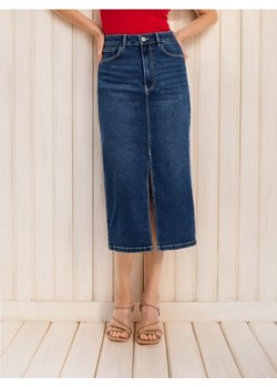 Sinsay - Spódnica jeansowa midi - granatowy ze sklepu Sinsay w kategorii Spódnice - zdjęcie 173743145