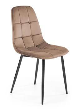 Beżowe pikowane nowoczesne krzesło - Volter ze sklepu Edinos.pl w kategorii Krzesła - zdjęcie 173743965