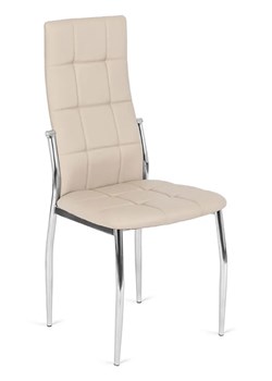 Beżowe tapicerowane krzesło ze skóry ekologicznej - Doxi 3X ze sklepu Edinos.pl w kategorii Krzesła - zdjęcie 173744078