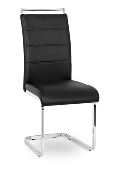 Czarne tapicerowane krzesło na płozach - Brox ze sklepu Edinos.pl w kategorii Krzesła - zdjęcie 173744199