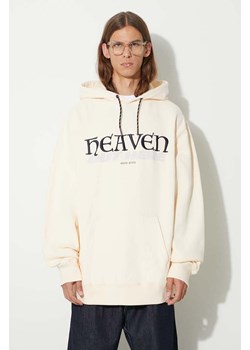 Wood Wood bluza bawełniana Zeus heaven hoodie męska kolor beżowy z kapturem z aplikacją 12335603.2493 ze sklepu PRM w kategorii Bluzy męskie - zdjęcie 173745065