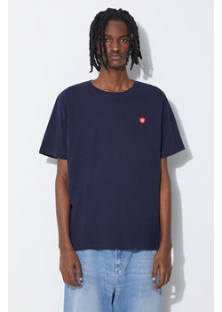 Wood Wood t-shirt bawełniany kolor granatowy gładki ze sklepu PRM w kategorii T-shirty męskie - zdjęcie 173745109