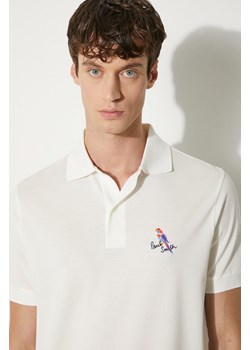 Paul Smith polo bawełniane kolor beżowy z aplikacją M1R-698P-NP4722 ze sklepu PRM w kategorii T-shirty męskie - zdjęcie 173745167