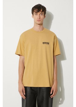 Carhartt WIP t-shirt bawełniany Stamp męski kolor beżowy z nadrukiem I033670.23F06 ze sklepu PRM w kategorii T-shirty męskie - zdjęcie 173745189