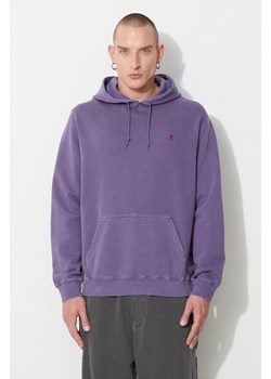 Gramicci bluza bawełniana One Point Hooded Sweatshirt męska kolor fioletowy z kapturem gładka ze sklepu PRM w kategorii Bluzy męskie - zdjęcie 173745235
