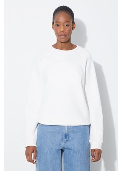 Lacoste bluza bawełniana damska kolor biały gładka ze sklepu PRM w kategorii Bluzy damskie - zdjęcie 173745249