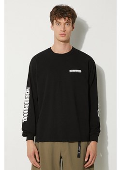 NEIGHBORHOOD longsleeve bawełniany kolor czarny z nadrukiem 241PCNH.LT01 ze sklepu PRM w kategorii T-shirty męskie - zdjęcie 173745299