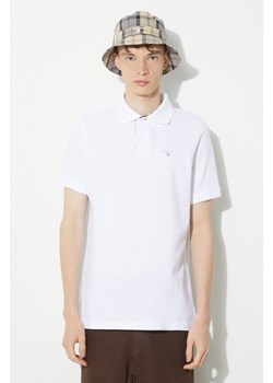 Barbour polo bawełniane Tartan Pique Polo kolor biały z aplikacją MML0012 ze sklepu PRM w kategorii T-shirty męskie - zdjęcie 173745379