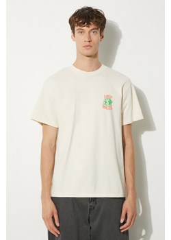 Awake NY t-shirt bawełniany Crawford męski kolor beżowy z nadrukiem SP24-TS005 ze sklepu PRM w kategorii T-shirty męskie - zdjęcie 173745485