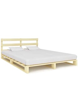 Podwójne łóżko z palet - Relli 200 x 200 cm ze sklepu Edinos.pl w kategorii Łóżka i materace - zdjęcie 173746847