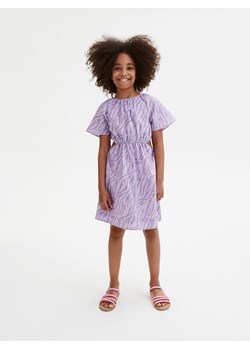 Reserved - Wzorzysta sukienka z lnem - lawendowy ze sklepu Reserved w kategorii Sukienki dziewczęce - zdjęcie 173747536