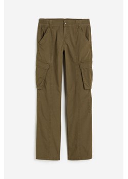 H & M - Płócienne spodnie cargo - Zielony ze sklepu H&M w kategorii Spodnie damskie - zdjęcie 173748018