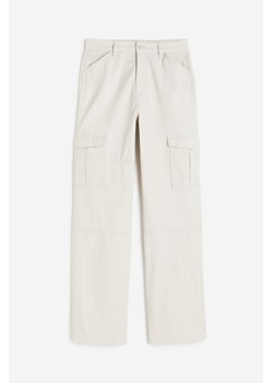 H & M - Spodnie cargo z diagonalu - Beżowy ze sklepu H&M w kategorii Spodnie damskie - zdjęcie 173748077