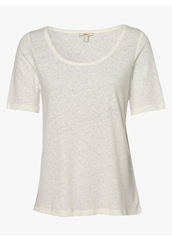 Esprit Casual T-shirt damski z dodatkiem lnu Kobiety Bawełna écru jednolity ze sklepu vangraaf w kategorii Bluzki damskie - zdjęcie 173748288