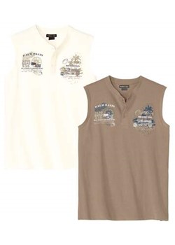 Zestaw 2 koszulek bez rękawów z dekoltem z guzikami ze sklepu Atlas For Men w kategorii T-shirty męskie - zdjęcie 173748425