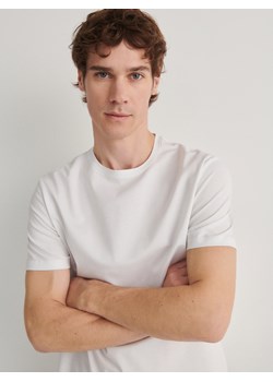 Reserved - T-shirt slim fit z lyocellem - biały ze sklepu Reserved w kategorii T-shirty męskie - zdjęcie 173748746