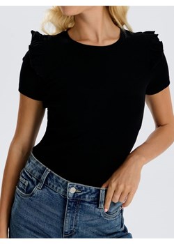 Sinsay - Koszulka z falbanami - czarny ze sklepu Sinsay w kategorii Bluzki damskie - zdjęcie 173748965