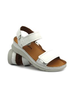 Wygodne sandały damskie skórzane - Kampa K828. 444, białe ze sklepu ulubioneobuwie w kategorii Sandały damskie - zdjęcie 173750016