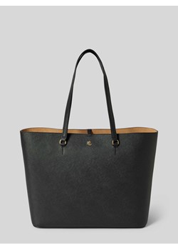 Torba tote ze skóry bydlęcej z aplikacją z logo model ‘KARLY’ ze sklepu Peek&Cloppenburg  w kategorii Torby Shopper bag - zdjęcie 173750135