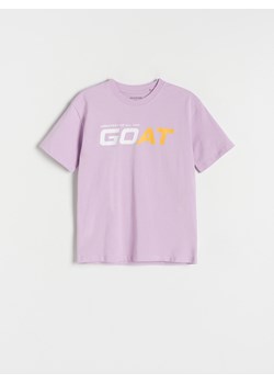 Reserved - Bawełniany t-shirt z nadrukiem - fioletowy ze sklepu Reserved w kategorii T-shirty chłopięce - zdjęcie 173751969