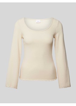Bluzka z długim rękawem i efektem prążkowania model ‘ABENSI’ ze sklepu Peek&Cloppenburg  w kategorii Bluzki damskie - zdjęcie 173752975
