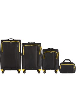 Zestaw 3 walizek AVOCENT + torba podręczna Wings DARK GREY / YELLOW ze sklepu WINGS w kategorii Walizki - zdjęcie 173753787