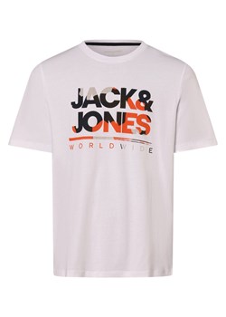 Jack & Jones Koszulka męska - JJLuke Mężczyźni Bawełna biały nadruk ze sklepu vangraaf w kategorii T-shirty męskie - zdjęcie 173753925