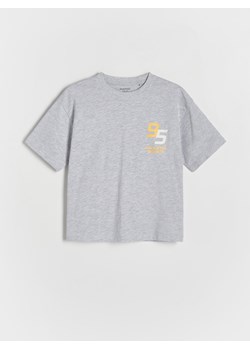 Reserved - T-shirt oversize z nadrukiem - jasnoszary ze sklepu Reserved w kategorii T-shirty chłopięce - zdjęcie 173754086