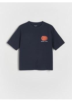 Reserved - T-shirt oversize z nadrukiem - czarny ze sklepu Reserved w kategorii T-shirty chłopięce - zdjęcie 173754088