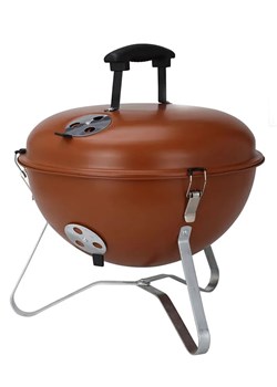 Pomarańczowy okrągły grill z pokrywą - Rovan ze sklepu Edinos.pl w kategorii Ogród i taras - zdjęcie 173757078